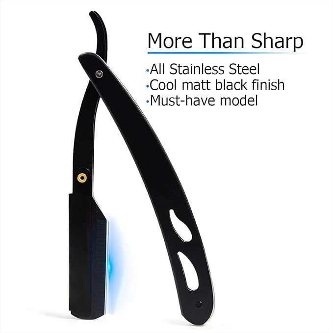 Barber Straight Razor Kit Durable Barber Straight Edge Razor Kit with 10 Double Edge Straight Razor Blades,Shaving Bowl and Stand,Shaving Brush with Wood Handle,Shaving Kit for Men