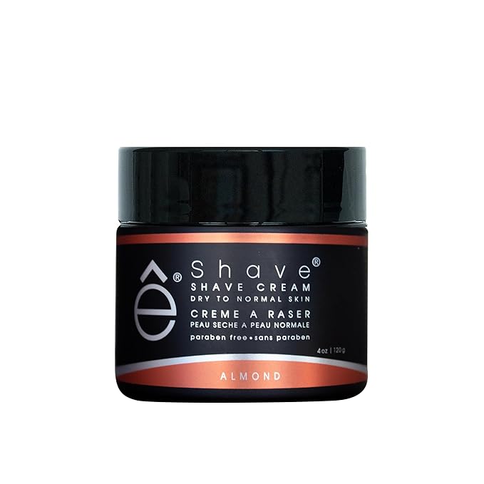 eShave Shaving Cream for Men 4 oz, Almond, prevents shaving irritation and razor burn, generates a rich lather for a soft, silky, Smoothest Shave