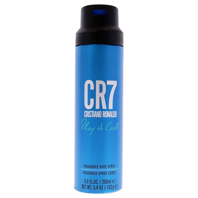 Cristiano Ronaldo CR7 Play It Cool - Blends Bright Citruses And Aromatic Fougere Notes - Fresh, Invigorating And Sensual - Light Enough For Everyday Wear - Masculine Fragrance - 6.8 Oz Body Spray