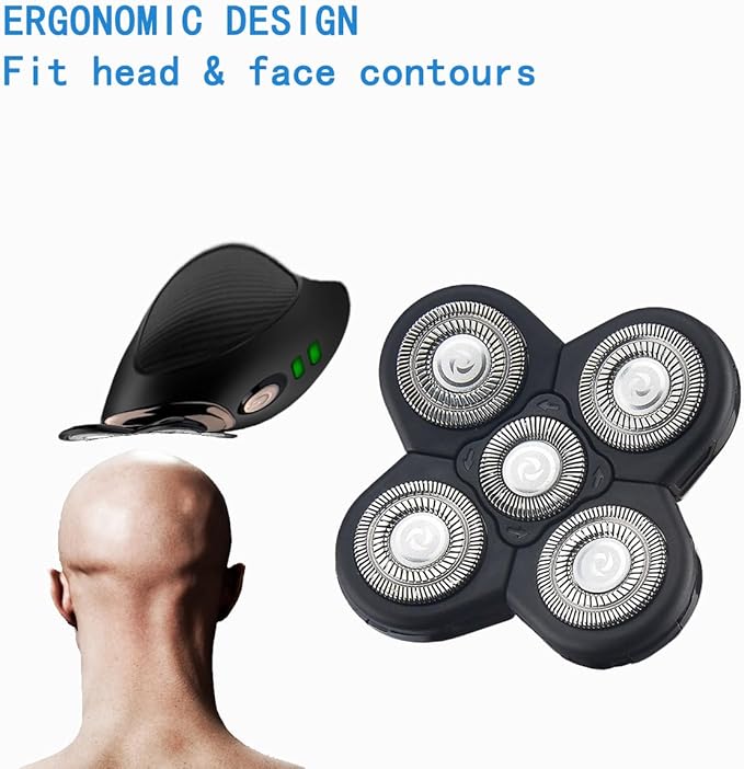 1 Pack Head Shaver Replacement Blades, 5 - Blade Shaver Replacement Heads for Bald Men Freedom Shaving, Head and Face Electric Razor Refills