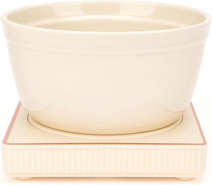 Linkidea Heated Shaving Soap Bowl for Men, Electric Shave Cream Warmer Maintains Warm Temperature, Wet Razor Shave Cream Bowl Accessories (Beige)