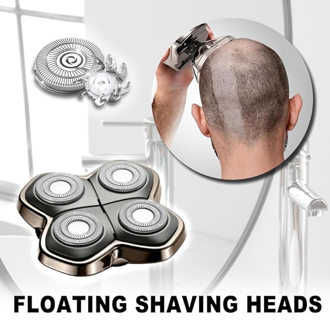 TRAH Shaver PRO 4 Head Replacement Blade Compatible with Skull Shaver Pit-bull Pro - for Pit-bull Silver Gold PRO SX5 & Palm MX5 & Butter-fly Kiss Pro - Bald Men Electric Shavers Accessories