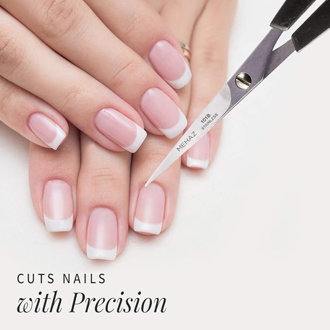 Mehaz Precision Cut Stainless Steel Scissors to trim nails, brows, facial hair and split ends