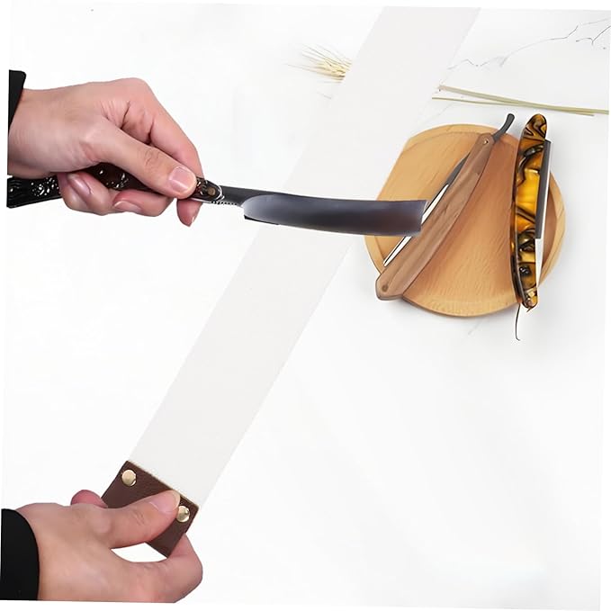 PartyKindom Portable Canvas Sharpening Strap for Razor Scissors Durable Barber Strop for Straight Razors Knives and Fine Edges Father Day Gift