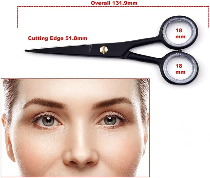 Nesmo - 033 Hair Scissors for Beard and Mustache Grooming, 5 inch, Premium Stainless Steel All-Purpose Mustache Scissors for Men’s Grooming