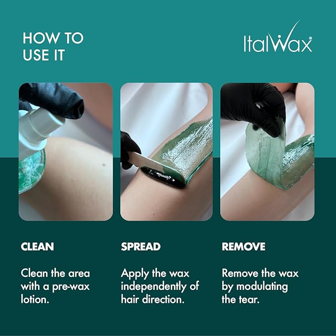 Italwax Azulene - 500g / 1.1lb - Hard wax beads for hair removal - Natural formulation ideal for sensitive skins - Unscented - Recommended for Bikini Area and Armpits