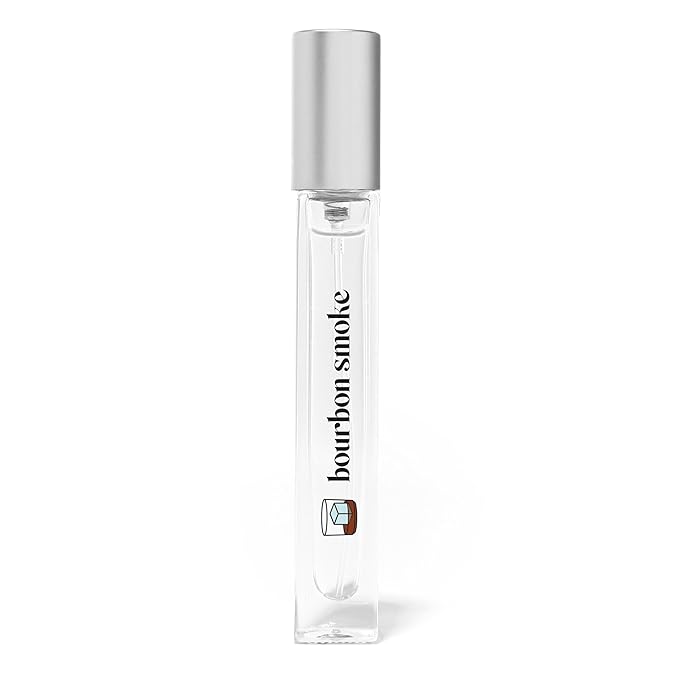 Just Juice Bourbon Smoke - Spicy, Warm Vanilla Perfume for Women and Men - Amber Mini Travel Perfume with Black Pepper, Cedar, Suede - 0.33 oz