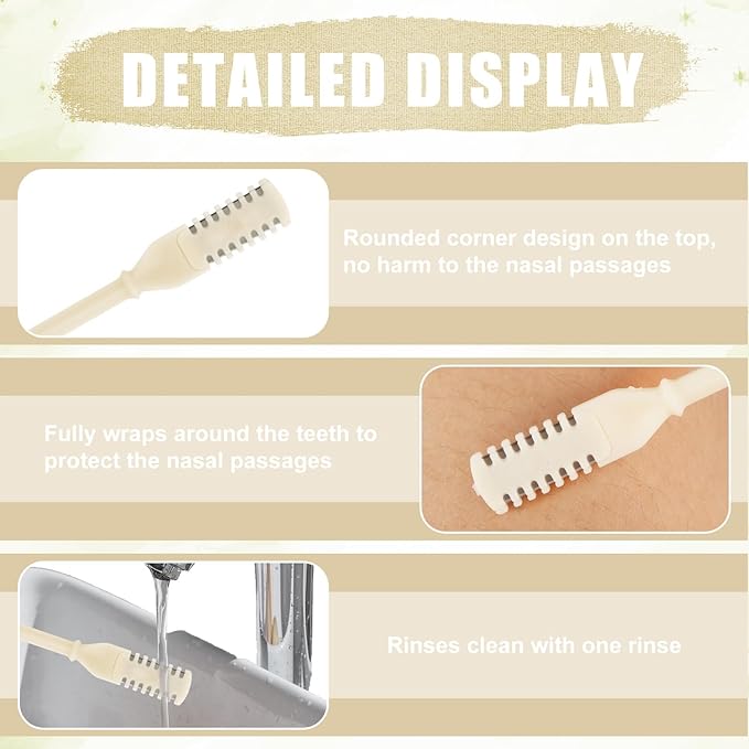 12pcs 2 in 1 Nasal Hair Cutter, 360 Rotating Nose Hair Trimmer for Men Women Double Sided Nose Hair Cleaner with Ear Picker Portable Manual Nostril Hair Removal Tool (White)