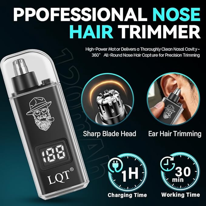 Beard Trimmer kit for Mustaches, Nose Hair, Light Detailing and Grooming with Bonus Wet/Dry Battery Nose Trimmer