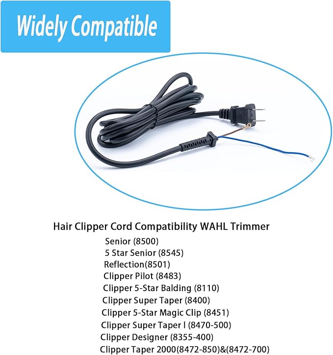 00647-500 Hair Clipper Cord for WAHL Clipper,Compatible with Star Sr,Senior,SuperTaper,Designer,Balding,Magic Clip
