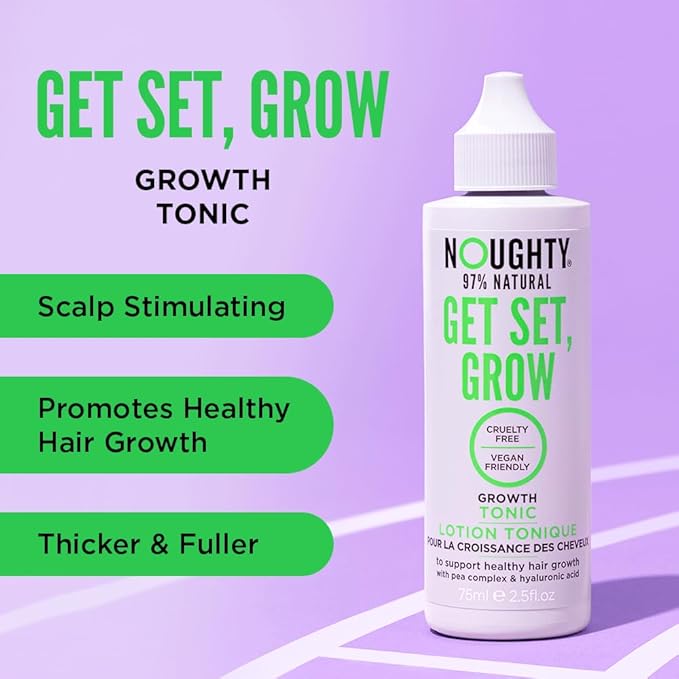 Noughty 97% Natural Get Set Grow Tonic, Leave in Treatment for Thicker and Fuller Looking Hair, with Pea Complex and Hyaluronic Acid 2.5fl.oz