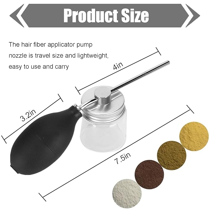 Hair Building Fibers Spray Pump Applicator for Hair Loss and Thinning Hair, Portable Hairdressing Tools, Hairdressing Tools Styling Supplies for Women Men (Black)