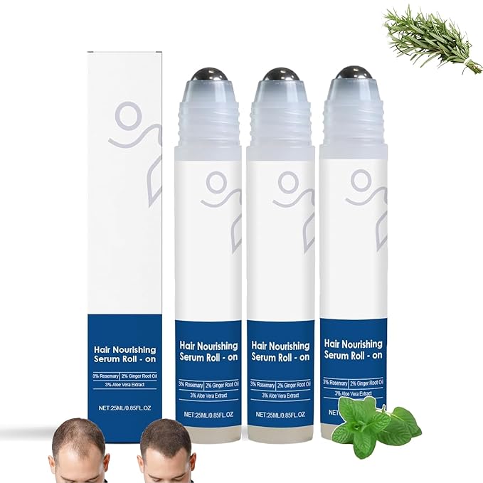 Hair Care Serum Roll On, Nourishing Scalp & Hair Treatment for Growth, Leave-In Rollerball Essence for Dry, Damaged Hairs 10ML (3pcs)