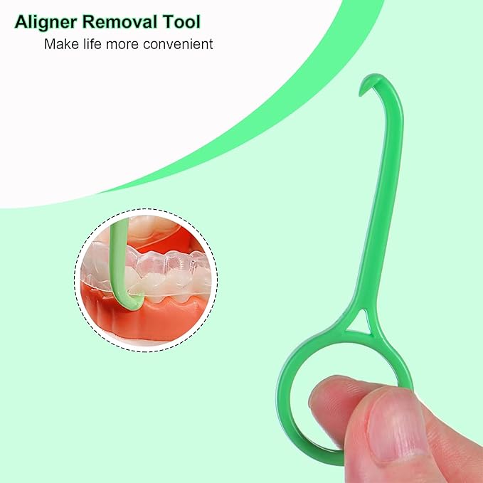Aligner Removal Tool, Portable Clear Aligner Removal Tool for Invisalign Removable Retainers, Braces, Aligners Remove Hook Pull Tool (8PCS)