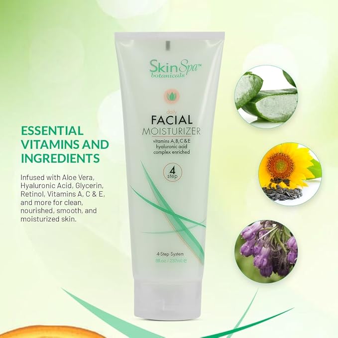 Daily Face Moisturizer Lotion, 8 Oz - Skin Care Facial Cream, Non-Greasy - Leaves Skin Soft and Smooth