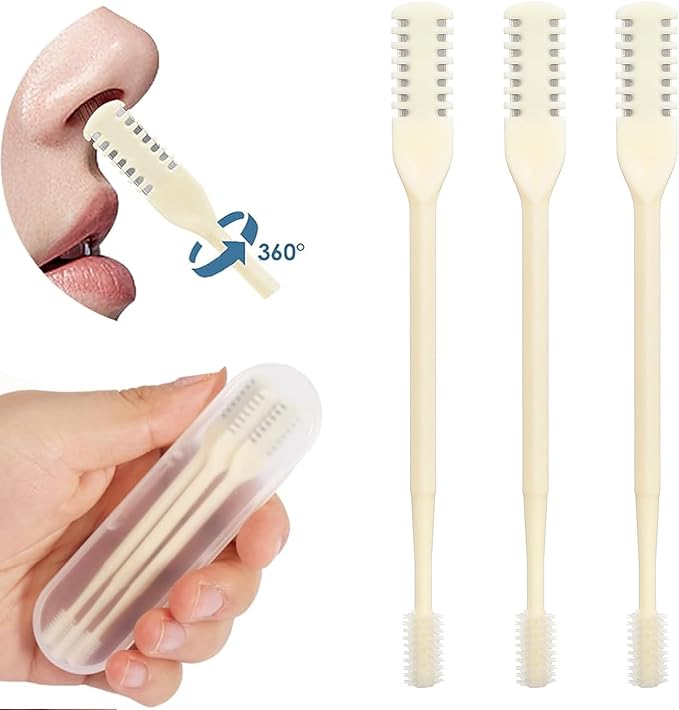 Nasal Hair Cutter,Upgraded Double Sided Nose Knife,Manual 360° Nostril Hair Remover Tool,Nose Hair Trimmer for Men, Women, Soft Cleaning Brush