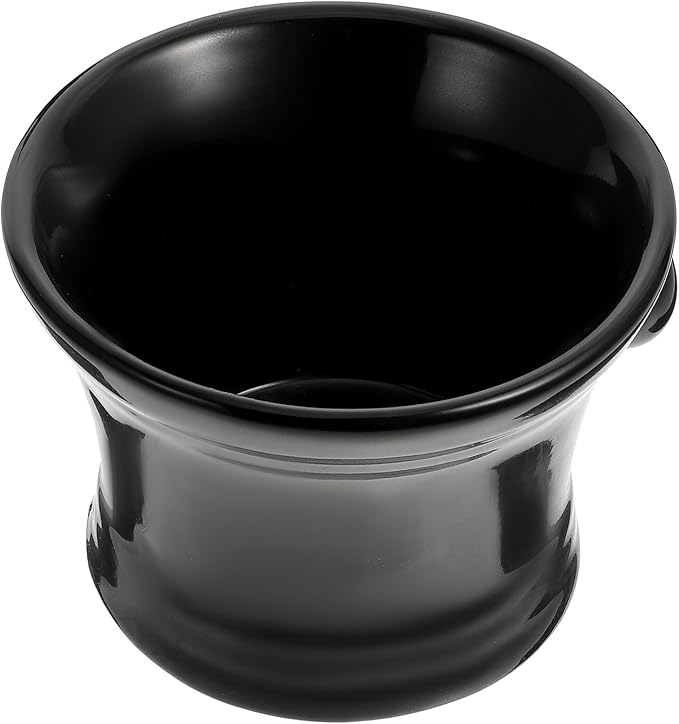 TEHAUX Men’s Black Ceramic Shaving Soap Bowl Foaming Container Practical Bubble Foaming Bowl for Wet Shaving Grooming Accessory