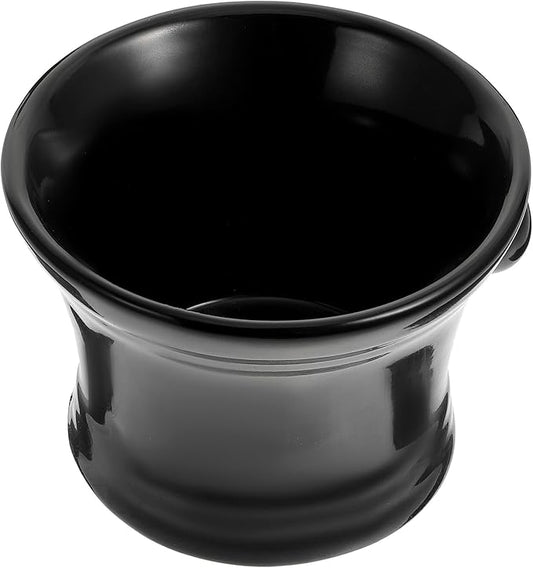 TEHAUX Men’s Black Ceramic Shaving Soap Bowl Foaming Container Practical Bubble Foaming Bowl for Wet Shaving Grooming Accessory