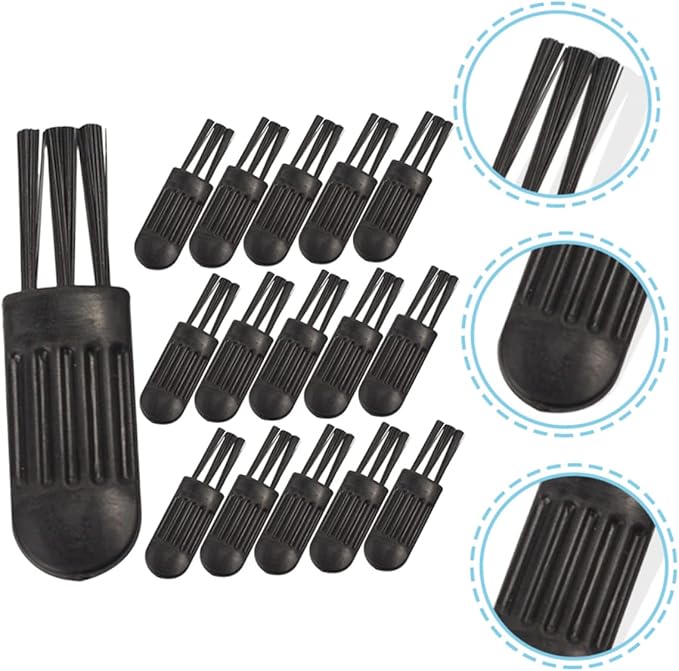 PartyKindom 100pcs Razor Trimmer Men Brush Cleaning Body Barbers Small Shaver Face Cleaner Facial Hair Razors Groom Shaving Removal Mini Spoon Portable Black