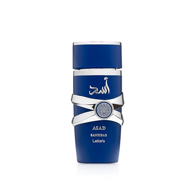 Lattafa Asad Zanzibar - Fresh, Spicy, Vanilla, Coconut - Eau de Parfum Long-Lasting Fragrance for Men, 3.40 Ounce / 100 ml
