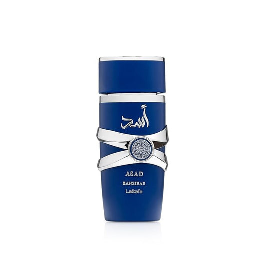 Lattafa Asad Zanzibar - Fresh, Spicy, Vanilla, Coconut - Eau de Parfum Long-Lasting Fragrance for Men, 3.40 Ounce / 100 ml