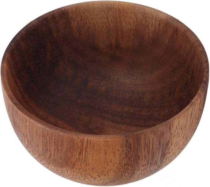 Wooden Shaving Soap Bowl, Large Capacity Acacia Wood Shave Cream Cup for Men, Portable Foaming Shaving Soap Container with for Home Barber Shop Use