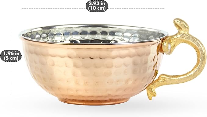 Copper Lather Cup – Turkish Hand-Hammered Traditional Grooming Accessory – Safety Razor Bowl & Brush Holder – Classic Barber Shop Utensil