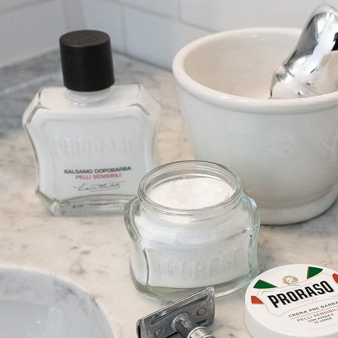 Proraso After Shave Balm - Oatmeal & Green Tea - Nourishing & Gentle Formula After Shave Cream for Sensitive Skin - Premium Italian Shaving for Men - 3.4oz