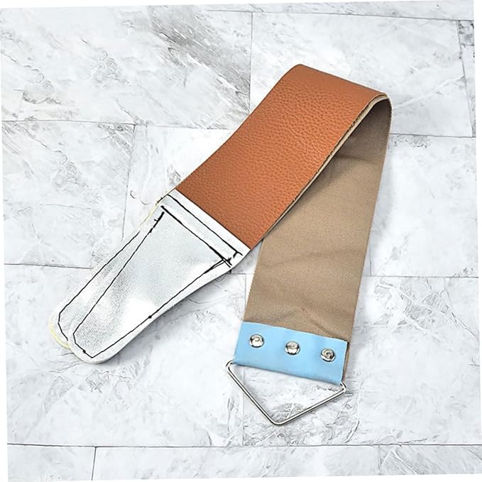 2pcs Barber Strop Shaver Sharpening Tools Double-sided Manual Strop Razor Protector Straight Razor Sharpener for Father Day Random Color