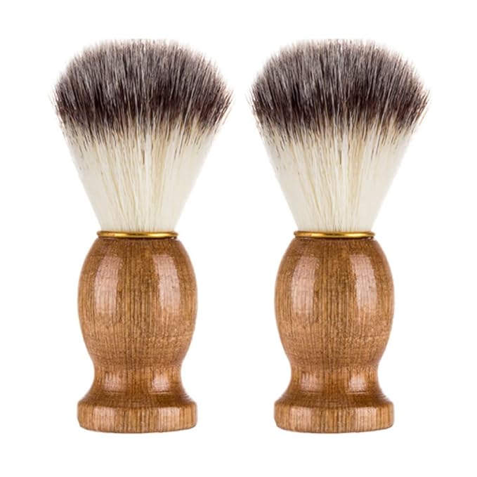 ABOOFAN 2pcs Shaving Brushes for Men with Wood Handle Beard Hair Salon Brush