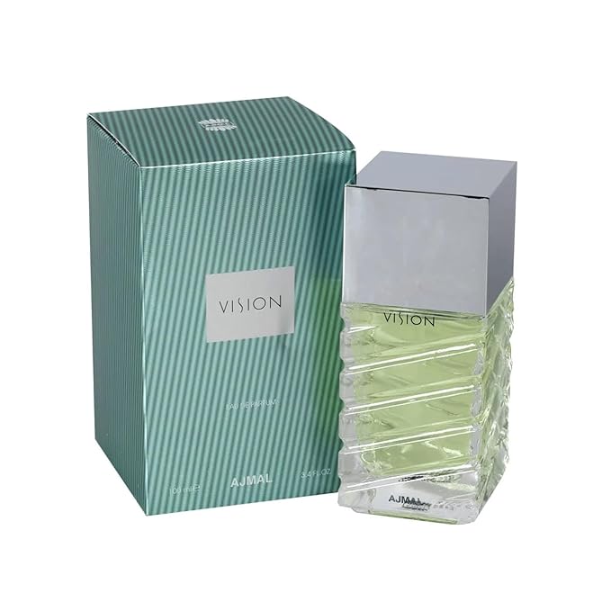 Ajmal Vision Eau de Parfum for Men – 3.4 fl oz / 100 ml | Fresh Woody Aromatic Scent | Long Lasting Fragrance Masculine Perfume for Men with Citrus, Floral & Musk Notes