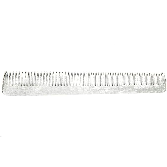 Fendrihan Sturdy Metal Double Tooth Barber Grooming and Dressing Comb (6.8 Inches)