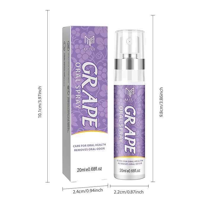 PEGO Oral Breath Spray,Mouth Spray Breath Fresheners,Dry Mouth Spray,Sugar-Free,Portable Long Lasting Refreshing,Fights Bad Breath for Adults,pH Balanced,Travel Size(Grape Flavor*2Pack)