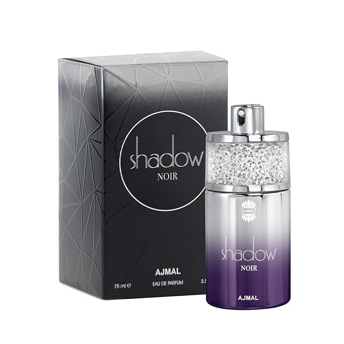 Ajmal Shadow Noir Eau de Parfum 2.5 oz / 75 ml Perfume for Men & Women | Long-Lasting Woody Amber Fragrance with Lavender, Patchouli & Musk | Dubai Made Vanilla Perfume