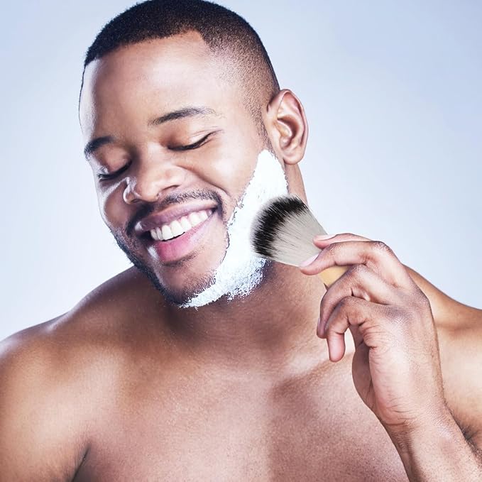 2pcs Men Beard Brush: Gentle Beard Care Soft Bristles Brush With Ergonomic Handle For Precise Grooming - Daily Travel Use