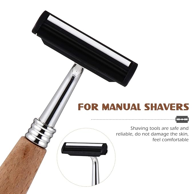 Beaupretty Bamboo Handle Safety Razor for Men Reusable Single Blade Manual Shaver Smooth Close Shaving Experience Comfortable Grip 5.11 Inch
