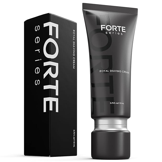 Forte Series Royal Shaving Cream, Premium Protective Barrier Cream, Non-Foaming Texture, Skin-Safe Glide, Anti-Irritating Formula, Black