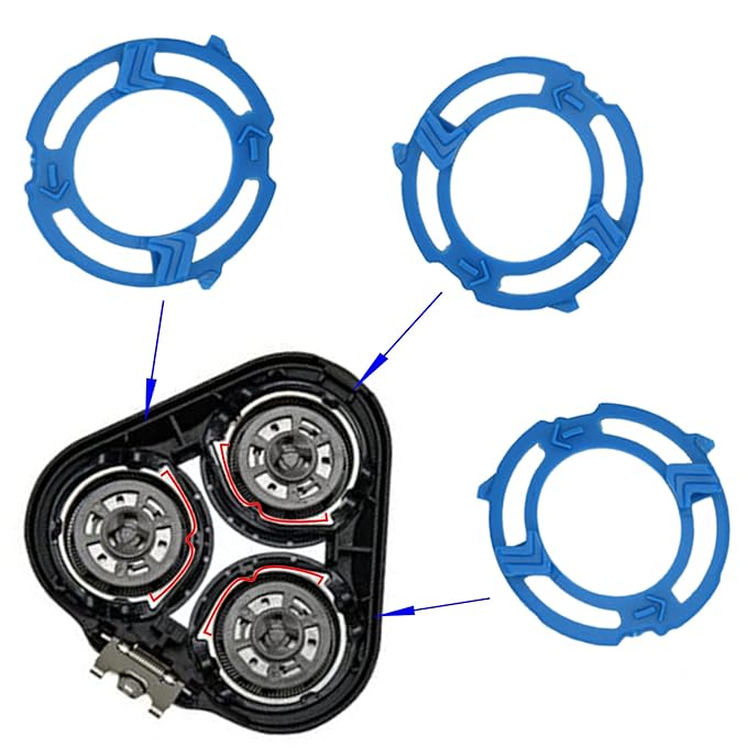 SH50 Replacement Heads for Philips Norelco 5000 Series with Blade Retaining Rings 3-pc Pack