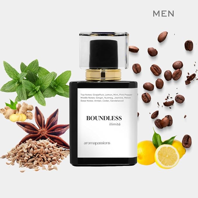 aromapassions BOUNDLESS | Inspired by CHNL BLEU DE CHNL EDP | Pheromone Perfume for Men | Extrait De Parfum | Long Lasting Dupe Clone Perfume Cologne | Essential Oil Fragrance | (50 ml / 1.7 Fl Oz)