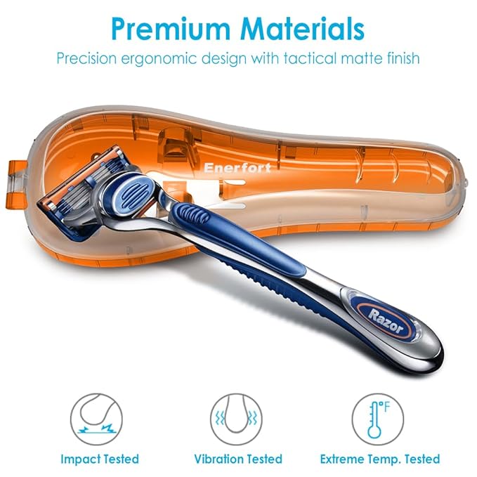 Razor Case Compatible with Gillette Proglide Fusion Men's Razor, Manual Razor Travel Protector Case with Carrying Bag - Orange