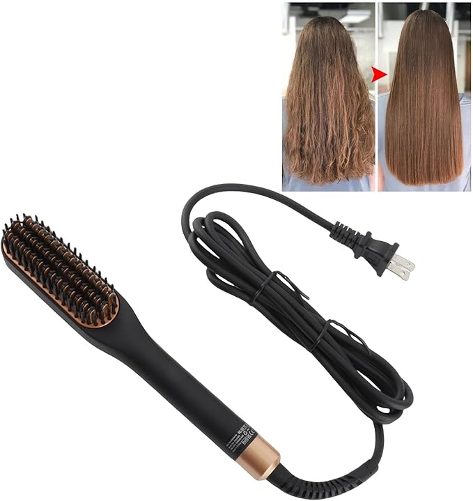 Beard Straightener, Heated Hair Straightening Brush with with 3 Adjustable Temps, Electric Beard Straightening Comb, Beard Comb, Multifunctional Beard Straightener Brush Unique Gifts for Men Women
