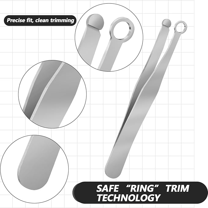 Nose Hair Trimmer and Small Scissors with Round Tip Design, Will Not Hurt The Nasal Cavity, Curved and Rounded Safety Tip Clippers for Eyelashes, Nose, Eyebrow Trimming, Mustache