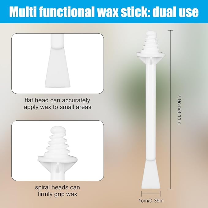 Nose Hair Wax Sticks - 80 PCS Hair Wax Applicator Sticks with Disposable Spatulas for Painless Nose/Ear Hair Removal, Plastic Nose Ear Hair Removal Wax for Men Women
