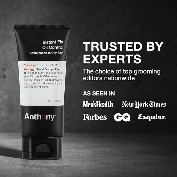 Anthony Instant Fix Oil Control for Men – Mattifying Lotion for Oily Skin – Moisturizer and Pore Minimizer Instantly Eliminates Shine – 3 Fl Oz