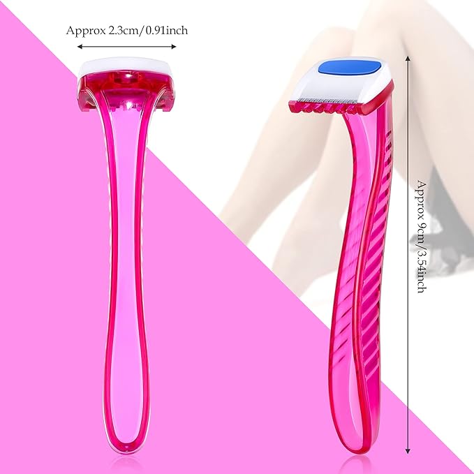 Honoson 30 Pieces Bikini Razors Bikini Trimmer for Women Small Disposable Travel Accessories Armpit Hair Removal Beauty for Body Cosmetic Tool(Rose Red)
