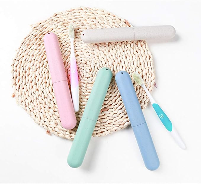 4 Pack Travel Toothbrush Case, Portable Breathable Toothbrush Holder for Travel/Camping/School/Home