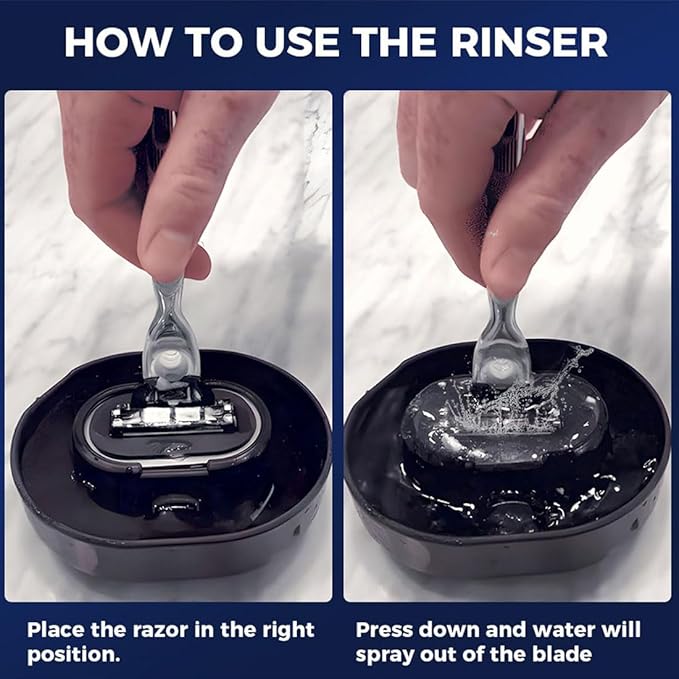 Razor Rinser, Razor Cleaner, Shaving Blades Cleaner, Applies to Most Hand Shavers, Quick Cleaning,Say Goodbye to Clogged and Dirty Sinks (Transparent*2)