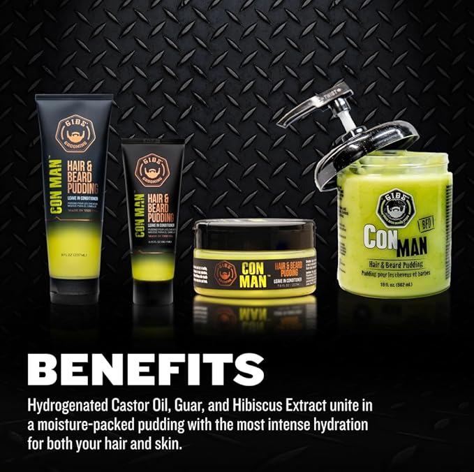 GIBS Grooming Con Man Hair & Beard Pudding, 19 Fl Oz