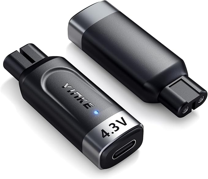 Yinke 4.3V Type-C Shaver Adapter Charger for Philips Norelco Oneblade QP2520 QP2515 QP2620 MG5700 MG3740 with Charging Indicator, A00390 Electric Razor Power Adapter Without Charger Cord(1 PC)