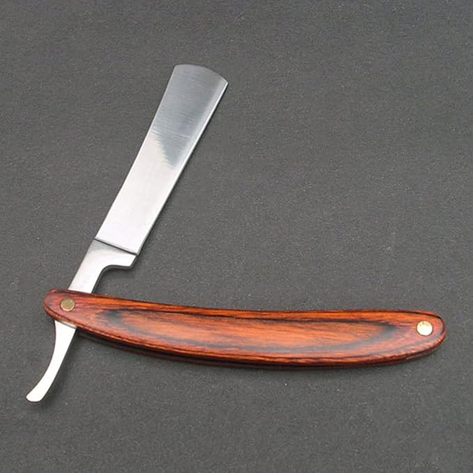 Beaupretty 2Pcs Straight Razor: Professional Barber Razor with Wooden Handle - Old Fashion Beard Trimming Cutter for Home Salon